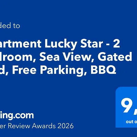 Lucky Star - 2 Bedroom, Sea View, Large Balcony, Free Parking, Bbq