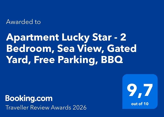 Apartment Lucky Star - 2 Bedroom, Sea View, Large Balcony, Free Parking, Bbq